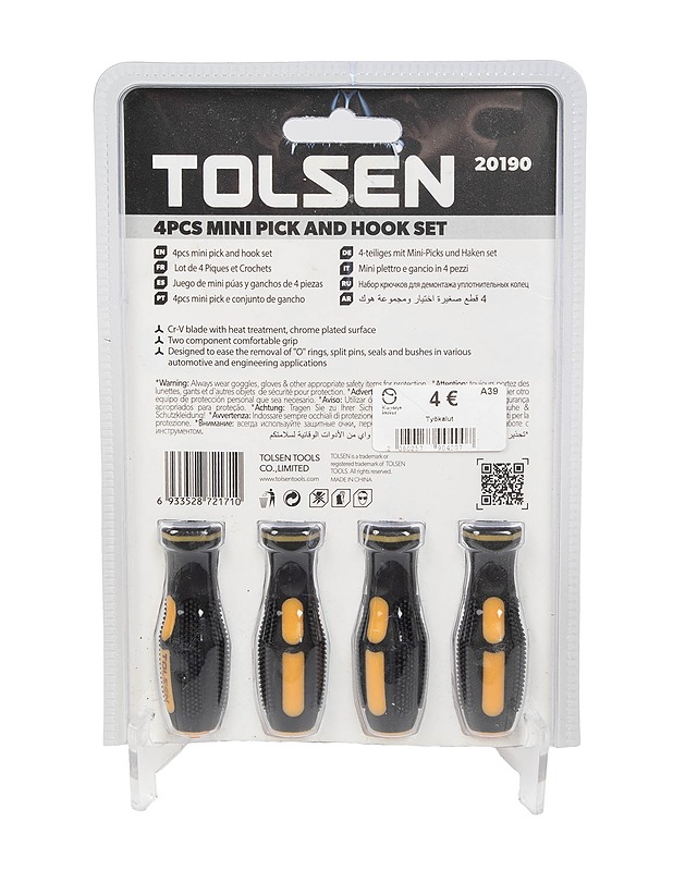 TOLSEN 4-osainen koukku- ja piikkisarja - Muut urheiluvälineet ja vapaa-aika - 10105397061 - 1