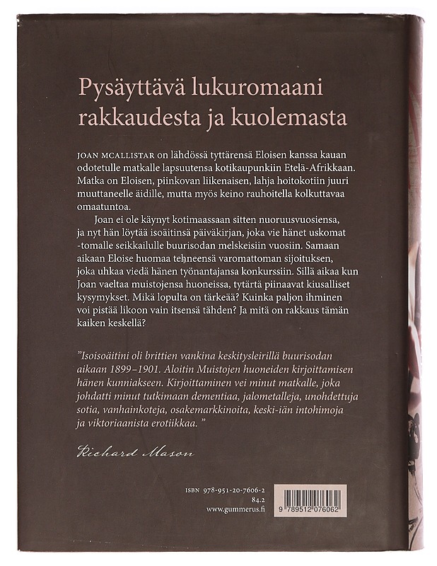 Muistojen huoneet - Mason, Richard - Romaanit ja novellit - 10105397548 - 1