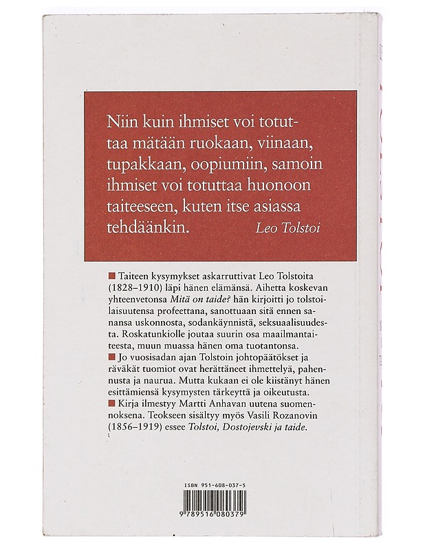 Mitä on taide? - Tolstoi, Leo - Taide- ja kulttuurikirjat - 10105397752 - 1