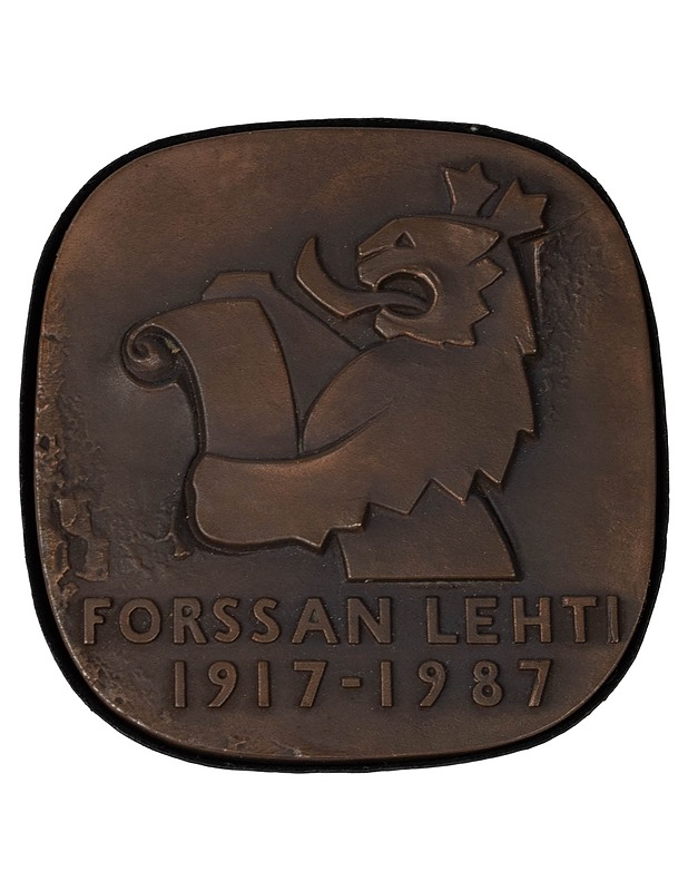 KULTAKESKUS Forssan Lehti 1917-1987 pöytämitali - Koriste-esineet - 10105398006 - 0