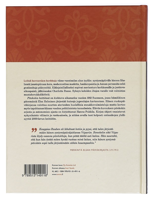 Pitokokin keittiössä : Elsa Helmisen ruokavuosi 1912 - Hanna Pukkila - Historiakirjat - 10105398046 - 1