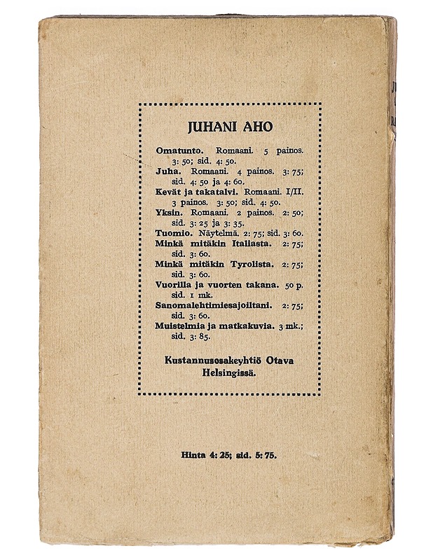 Rauhan erakko - Juhani Aho - Romaanit ja novellit - 10105398114 - 1