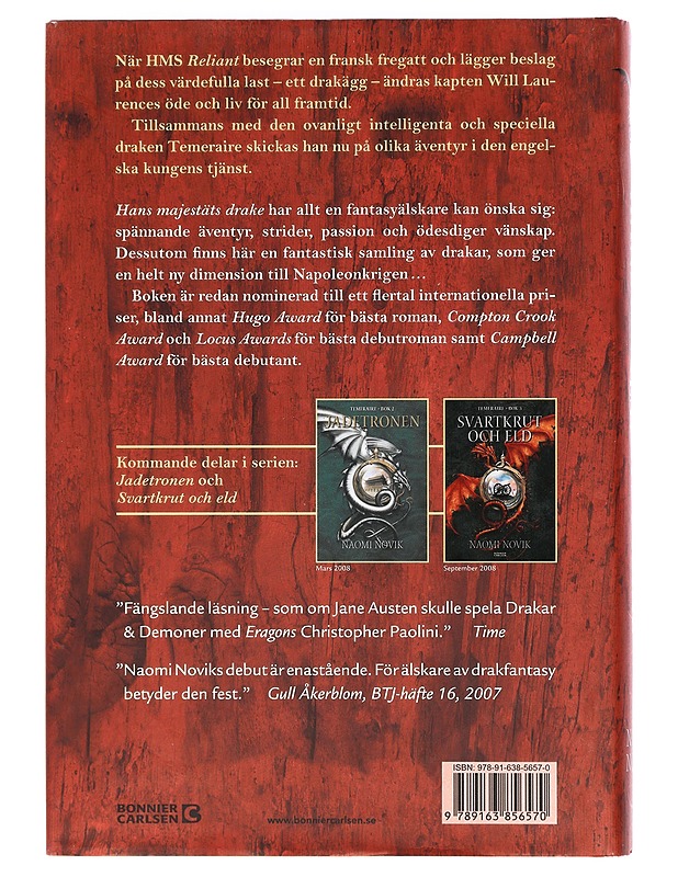 Hans majestäts drake - Novik, Naomi - Romaanit ja novellit - 10105398282 - 1