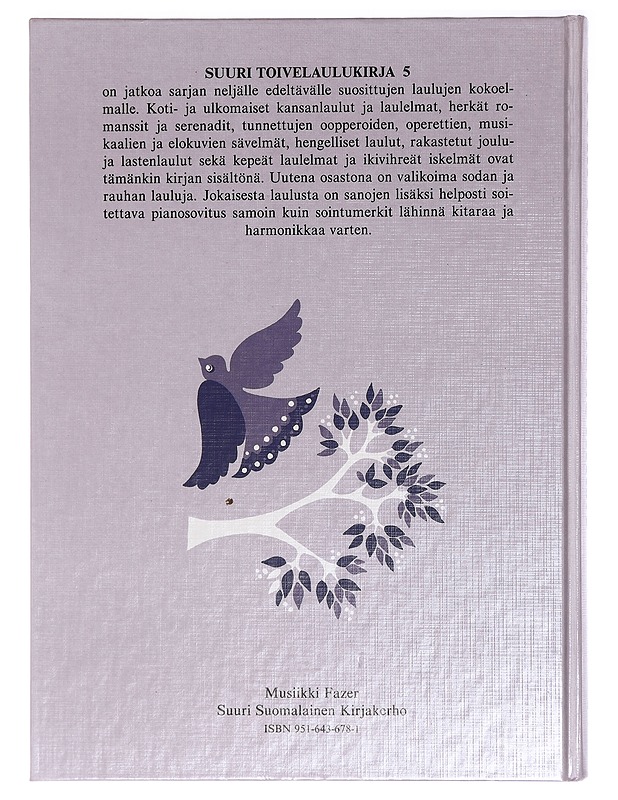 Suuri toivelaulukirja. 5 - toim. Aapeli Vuoristo - Musiikki- ja elokuvakirjat - 10105398427 - 1