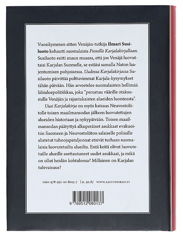 Uusi Karjalakirja - Ilmari Susiluoto - Historiakirjat - 10105398466 - 1