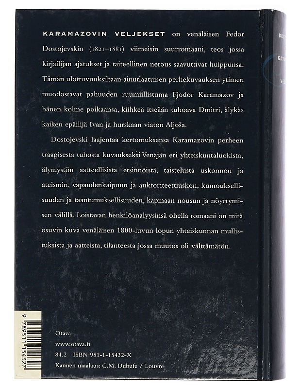Karamazovin veljekset : romaani - Dostojevski, F. M. - Romaanit ja novellit - 10105398476 - 1