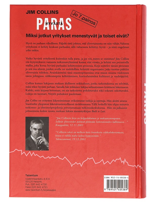 Hyvästä paras : miksi jotkut yritykset menestyvät ja toiset eivät? - Jim Collins - Tietokirjat ja oppaat - 10105399047 - 1