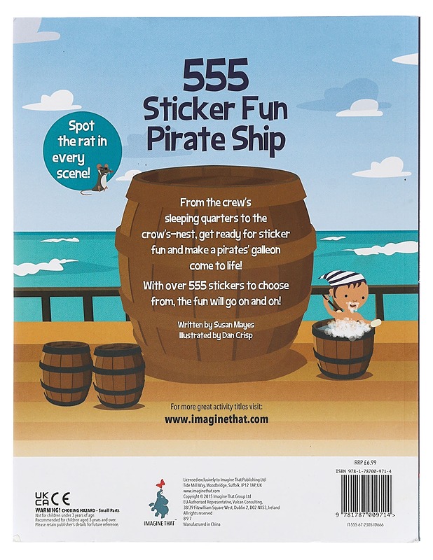 555 Sticker Fun Pirate Ship - Susan Mayes - Lastenkirjat - 10105399555 - 1