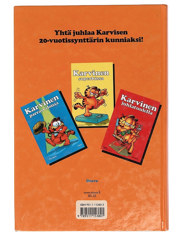 Juhla-Karvinen : 20-vuotias Karvinen yhtä juhlaa! - Davis, Jim - Sarjakuvat - 10105399639 - 1