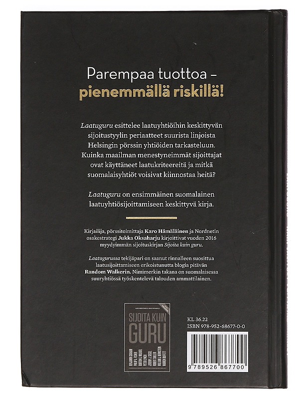 Laatuguru : näin valitset voittajaosakkeet - Hämäläinen, Karo - Tietokirjat ja oppaat - 10105399695 - 1