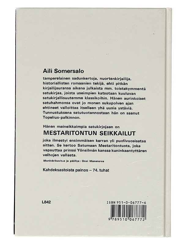 Mestaritontun seikkailut - Somersalo, Aili - Lastenkirjat - 10105399771 - 1