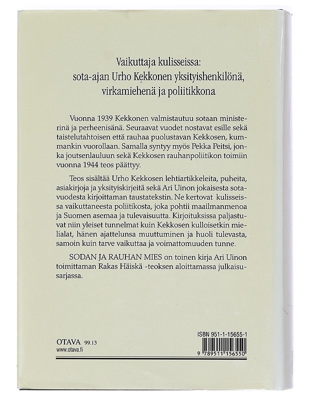 Tilanneselostus maalaisliiton eduskuntaryhmälle 16.10.1939 - Kekkonen, Urho - Elämäkerrat ja muistelmat - 10105399902 - 1