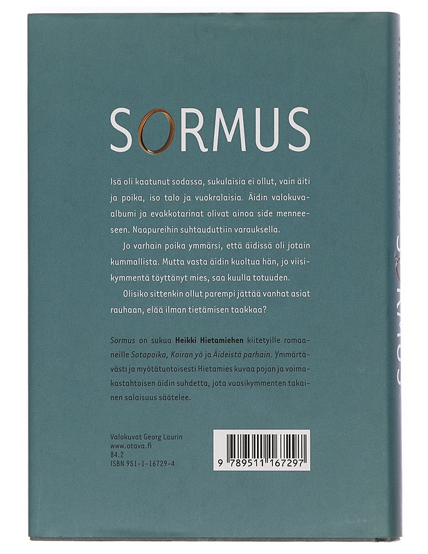 Sormus : elämäntarina - Heikki Hietamies - Romaanit ja novellit - 10105399918 - 1
