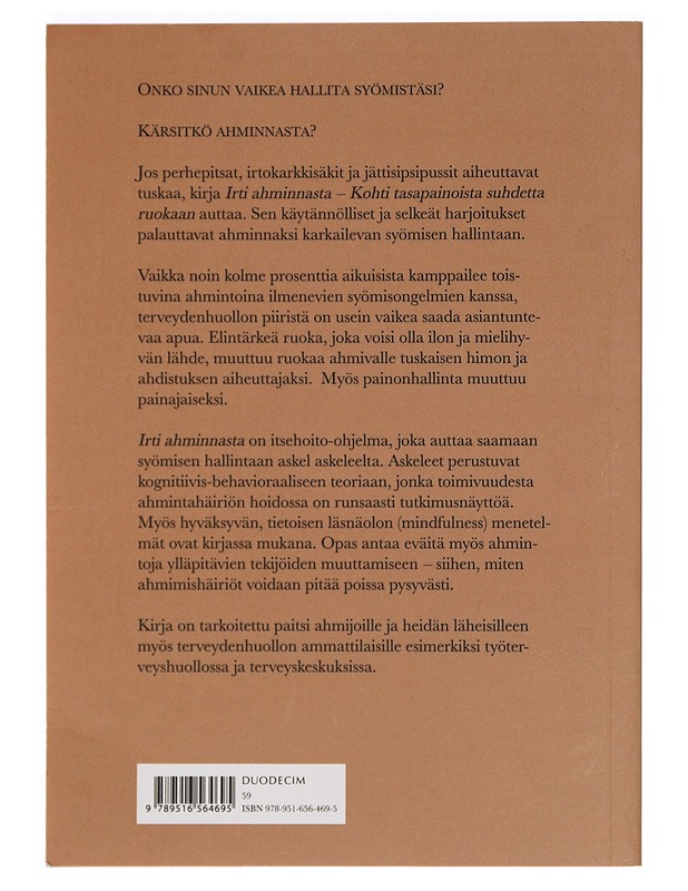 Irti ahminnasta : kohti tasapainoista suhdetta ruokaan - Keski-Rahkonen, Anna - Tietokirjat ja oppaat - 10105400020 - 1