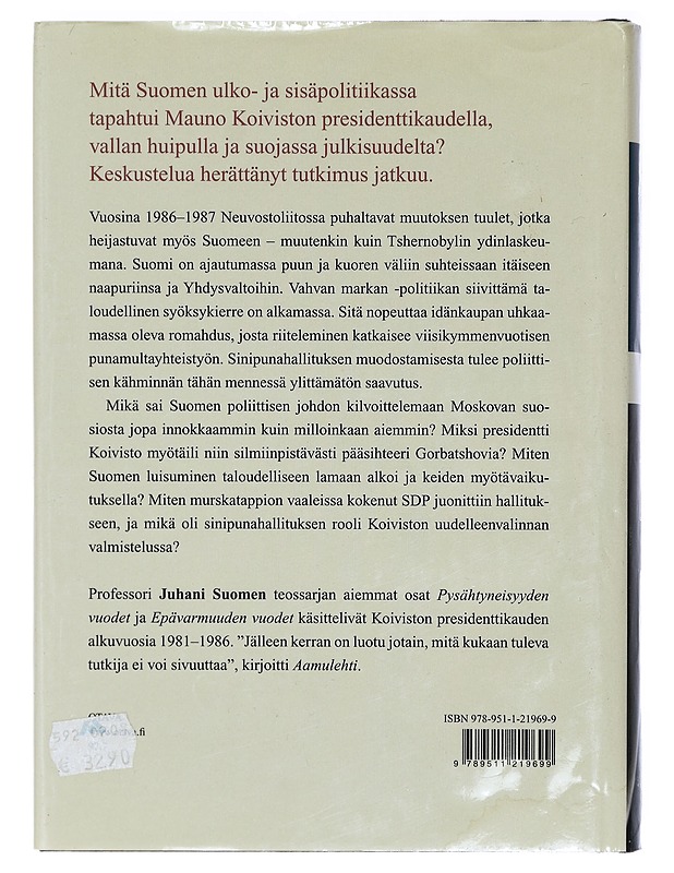 Kohti sinipunaa : Mauno Koiviston aika 1986-1987 - Juhani Suomi - Elämäkerrat ja muistelmat - 10105400080 - 1