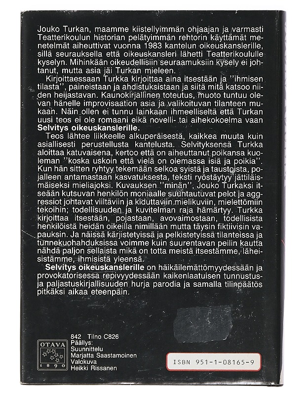 Selvitys oikeuskanslerille - Jouko Turkka - Romaanit ja novellit - 10105400089 - 1