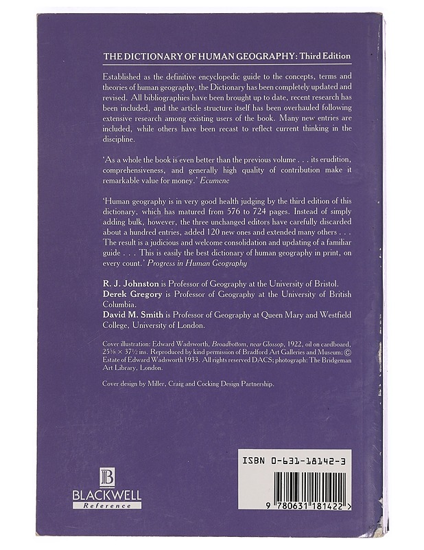 The dictionary of human geography - Gregory Derek - Tietokirjat ja oppaat - 10105400118 - 1