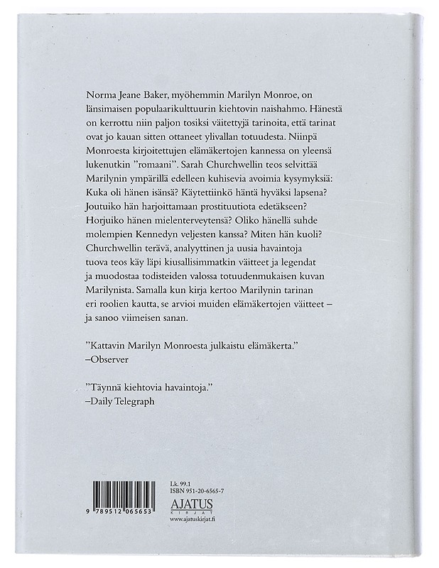 Marilyn Monroen monta elämää - Churchwell, Sarah - Elämäkerrat ja muistelmat - 10105400117 - 1