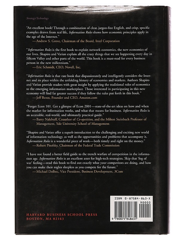 Information rules : a strategic guide to the network economy - Shapiro, Carl - Historiakirjat - 10105400139 - 1