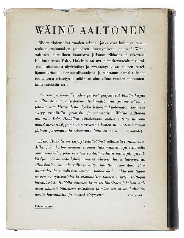 Wäinö Aaltonen : Elämää ja taidetta -Hakkila, Esko - Elämäkerrat ja muistelmat - 10105400159 - 1