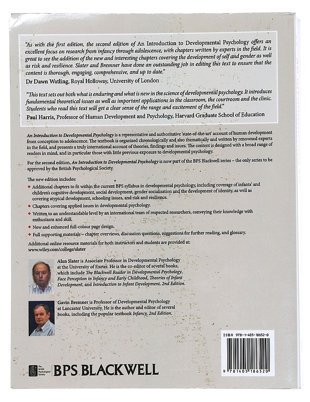 An Introduction to developmental psychology - Slater, Alan - Tietokirjat ja oppaat - 10105400283 - 1
