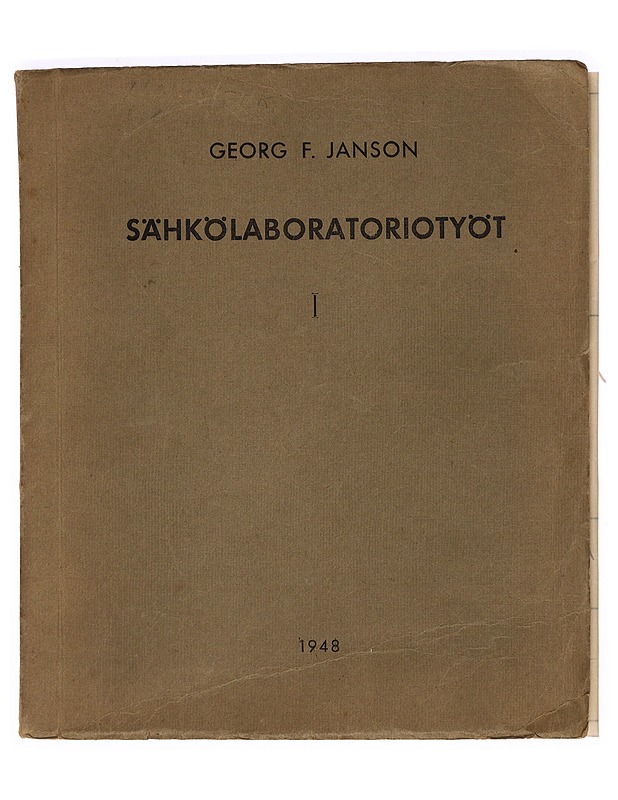Sähkölaboratoriotyöt - Georg F. Janson - Elämäkerrat ja muistelmat - 10105400309 - 0