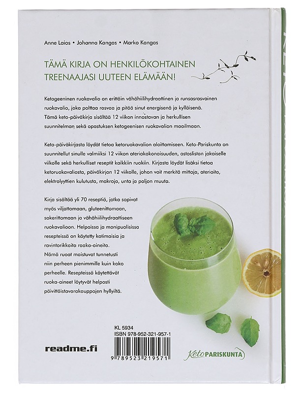 Keto-päiväkirja - Laios, Anne - Ruokakirjat - 10105400390 - 1