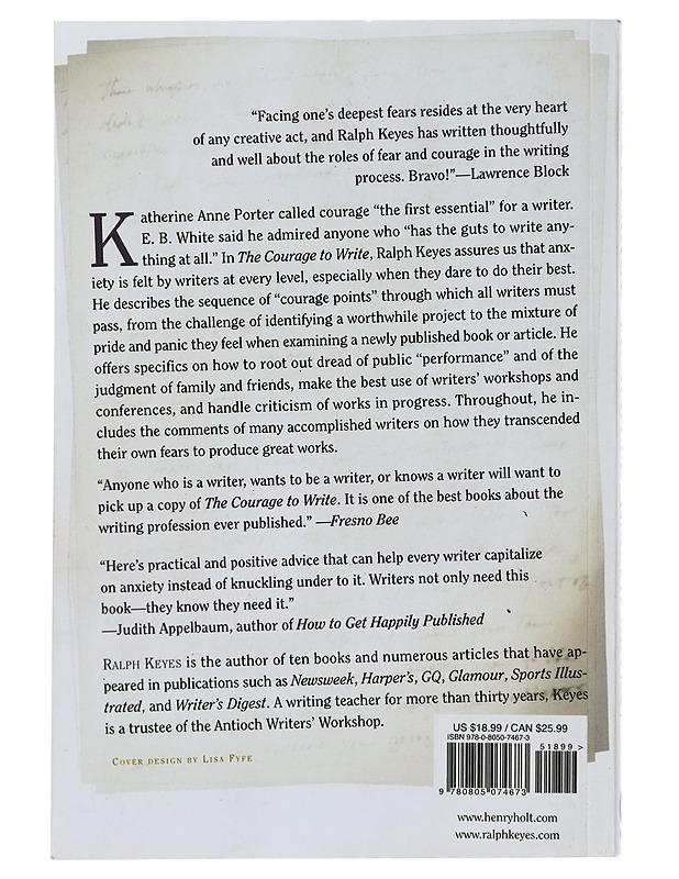 The courage to write - Ralph Keyes - Tietokirjat ja oppaat - 10105400431 - 1