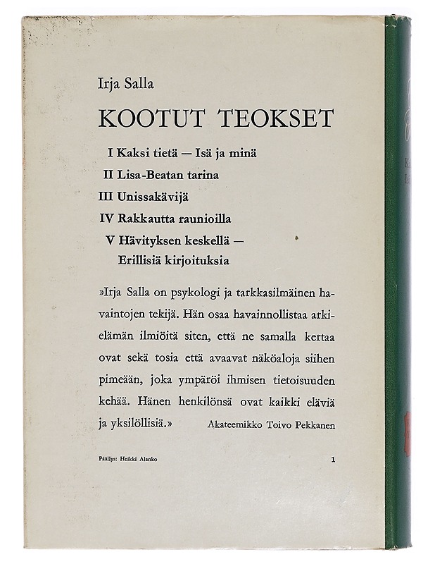 Kootut teokset 1-5 - Salla, Irja - Romaanit ja novellit - 10105400433 - 1