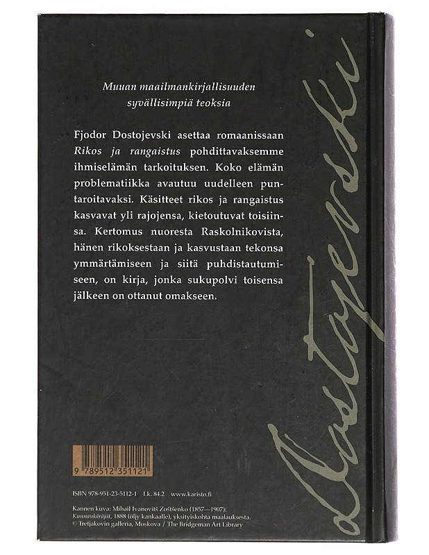 Rikos ja rangaistus - Dostojevski, F. M. - Romaanit ja novellit - 10105400470 - 1