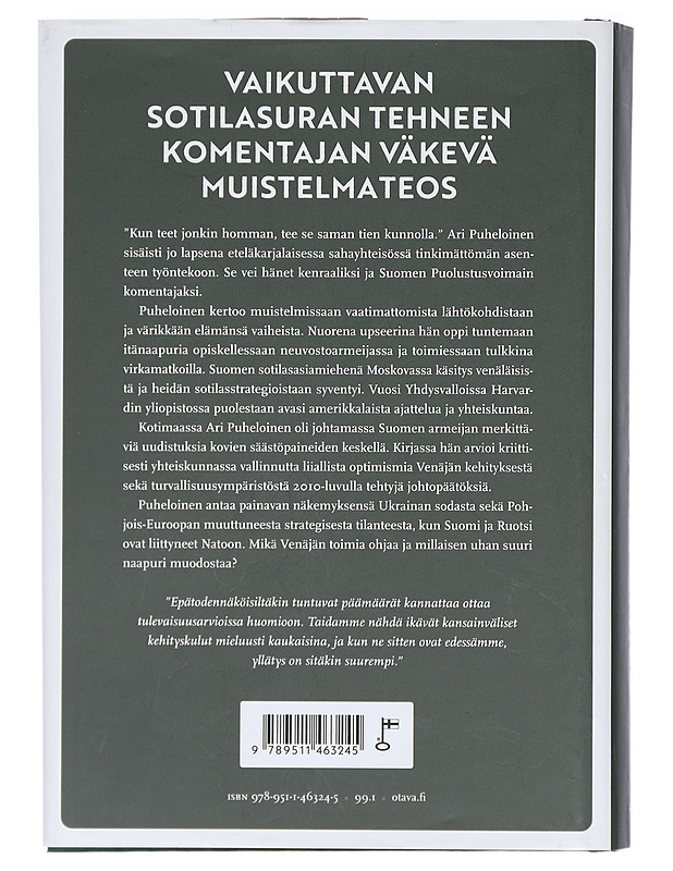 Sotilas ja työmies : muistikuvia ja mietteitä - Ari Puheloinen - Historiakirjat - 10105400493 - 1