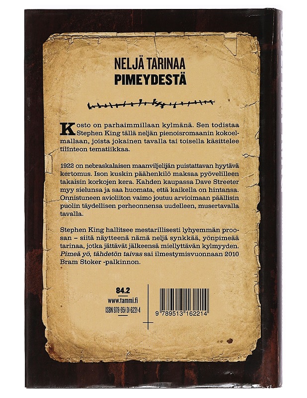 Pimeä yö, tähdetön taivas - King, Stephen - Romaanit ja novellit - 10105400500 - 1