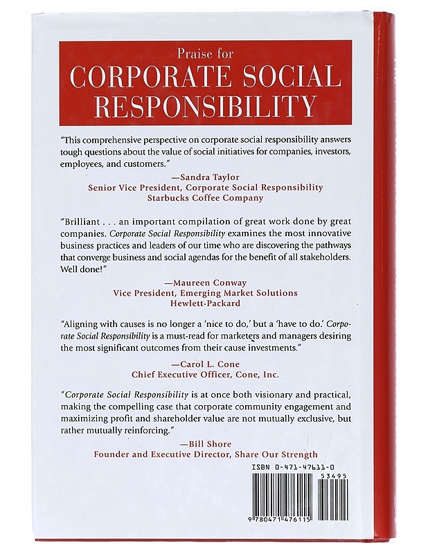 Corporate social responsibility : doing the most good for your company and your cause - Kotler, Philip - Tietokirjat ja oppaat - 10105400549 - 1