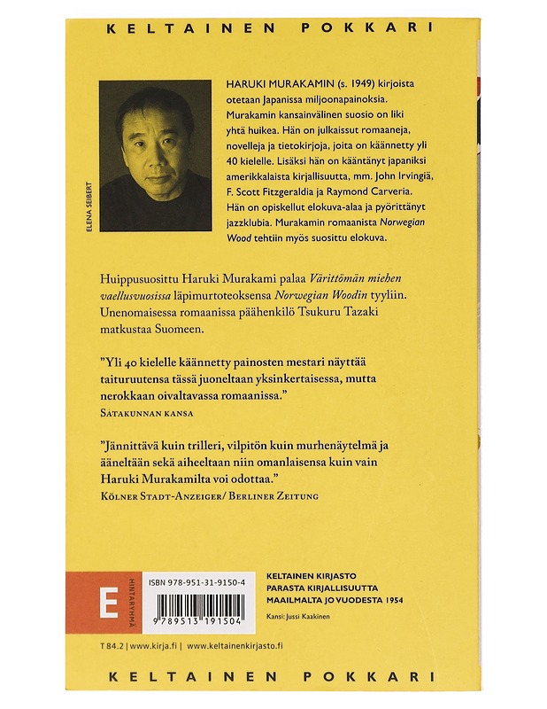 Värittömän miehen vaellusvuodet - Murakami, Haruki - Romaanit ja novellit - 10105400665 - 1