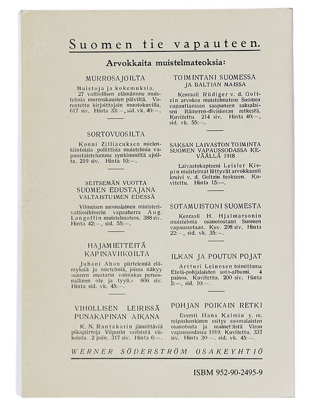 Vapaussodan tapahtumat - Parmanen, Eino I. - Historiakirjat - 10105400747 - 1