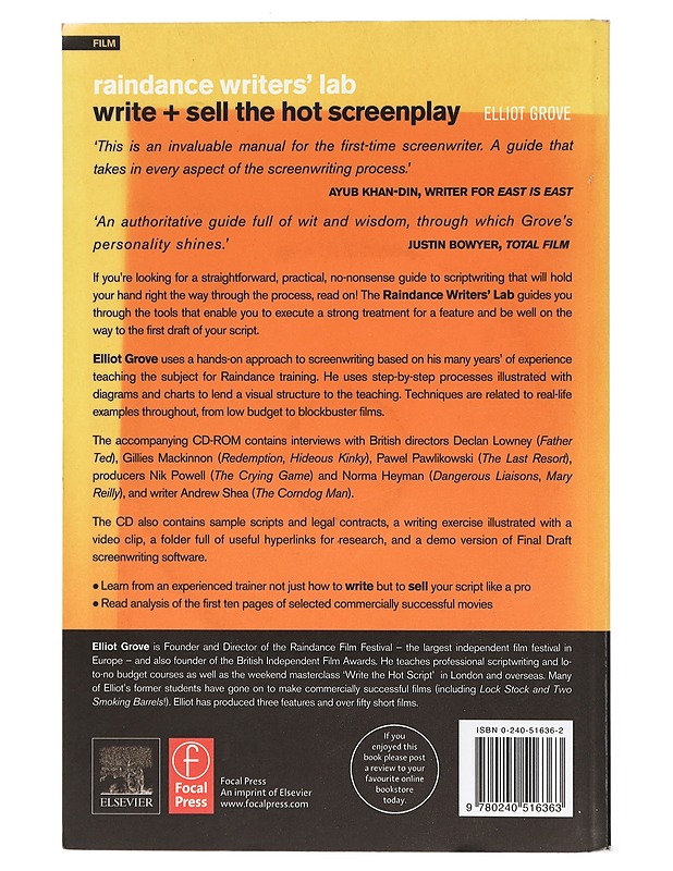 Raindance writers' lab: write + sell the hot screenplay - Elliot Grove - Musiikki- ja elokuvakirjat - 10105400771 - 1
