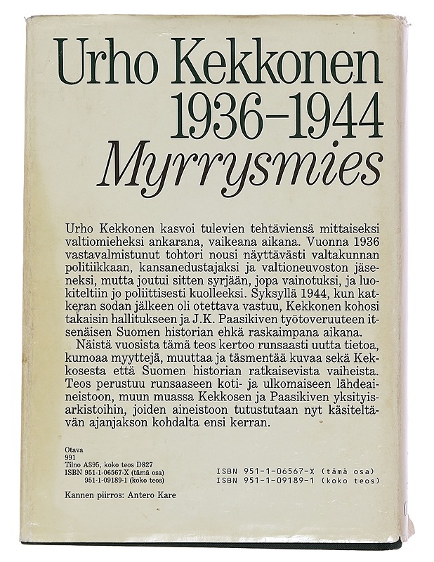 Urho Kekkonen kirjasarja - Suomi, Juhani - Historiakirjat - 10105400775 - 1