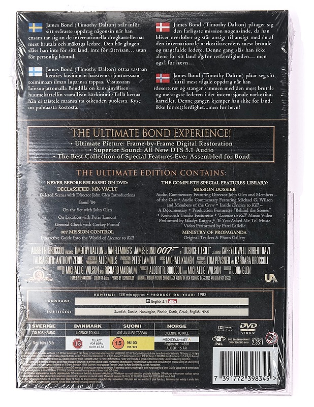 007 ja Lupa Tappaa - DVD - DVD-elokuvat - 10105400890 - 1