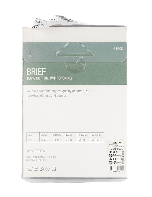 MANUNDERWEAR alushousut, XL, 3 kpl - Alusvaatteet - 10105400903 - 1