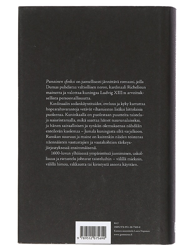 Punainen sfinksi : romaani - Dumas, Alexandre, vanh - Romaanit ja novellit - 10105401262 - 1