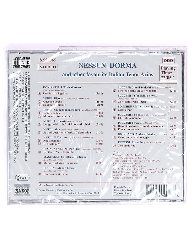 Eri esittäjiä - Nessun Dorma And Other Favourite Italian Tenor Arias - CD - CD-levyt - 10105401325 - 1