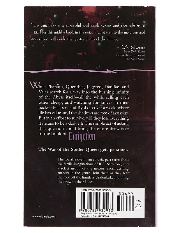 R.A Salvatore's War of the Spider Queen Book IV : Extinction - Lisa Smedman  - Fantasia- ja scifi - 10105401336 - 1