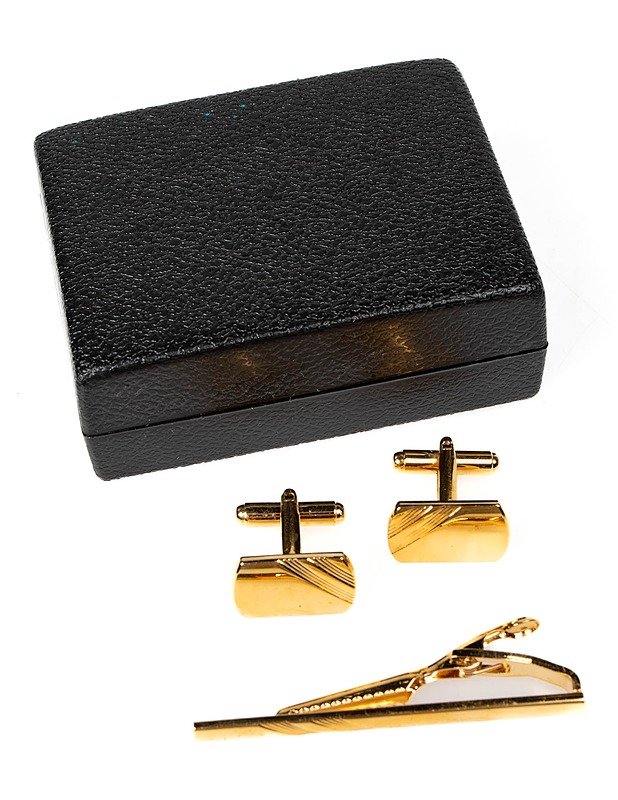 Kullanvärinen solmioneula ja kalvosinnapit - Korut - 10105401373 - 0