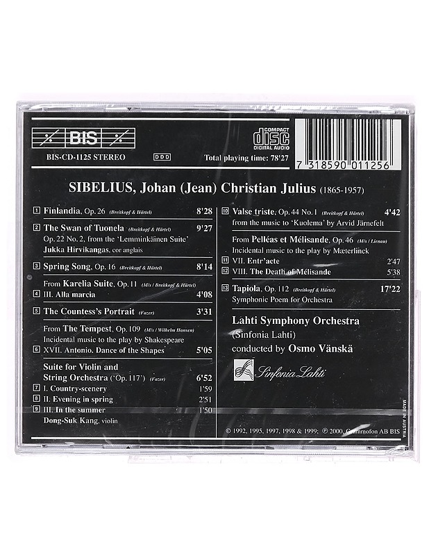 Sibelius Lahti Vänskä - CD - CD-levyt - 10105401429 - 1