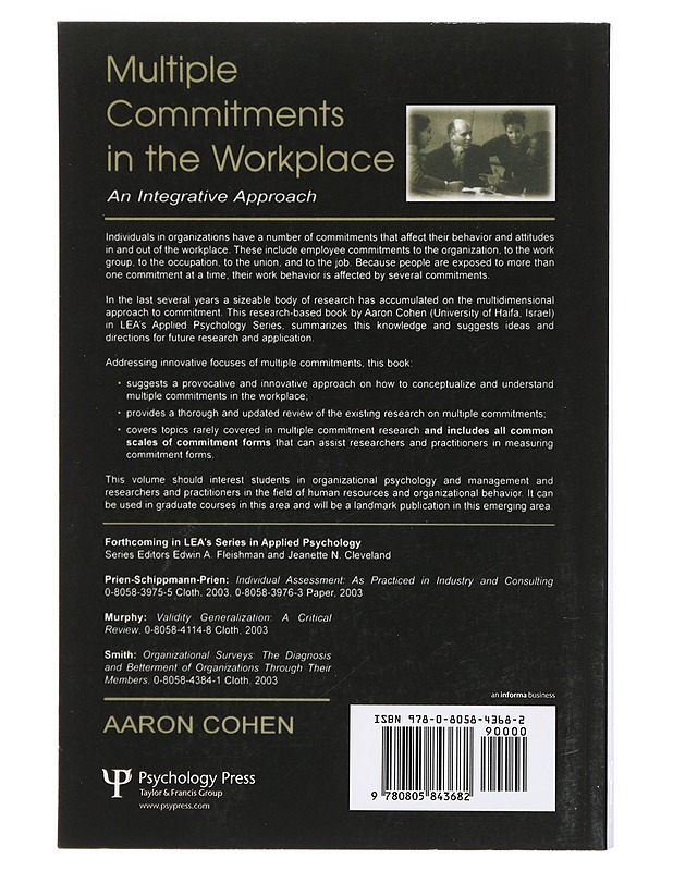 Multiple commitments in the workplace : an integrative approach - Aaron Cohen - Tietokirjat ja oppaat - 10105401501 - 1