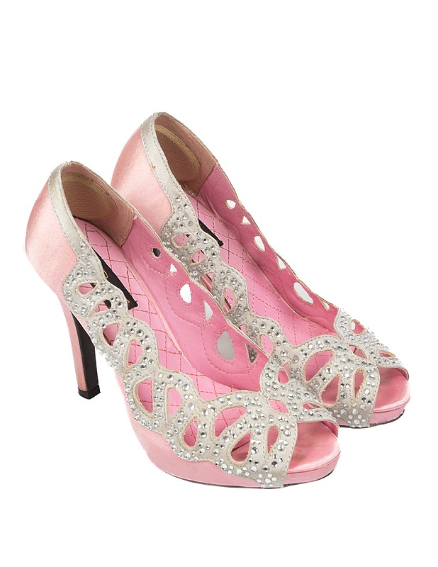 PIN UP COUTURE Pink Silver Satin korkokengät, 36 - Korkokengät - 10105401554 - 0