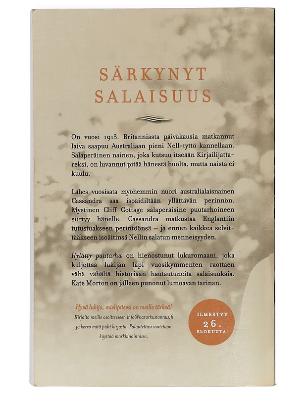 Hylätty puutarha - Morton, Kate - Romaanit ja novellit - 10105401646 - 1