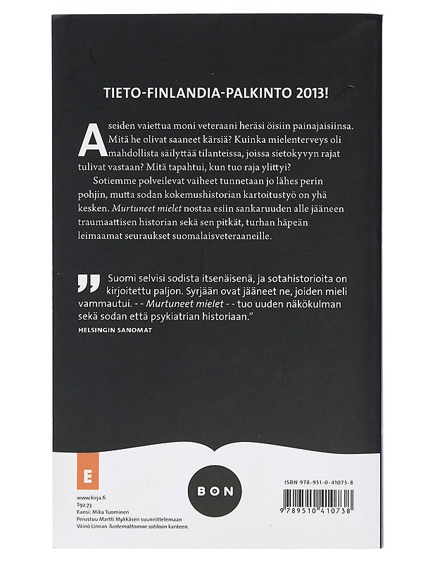 Murtuneet mielet : taistelu suomalaissotilaiden hermoista 1939-1945 - Ville Kivimäki - Tietokirjat ja oppaat - 10105401771 - 1