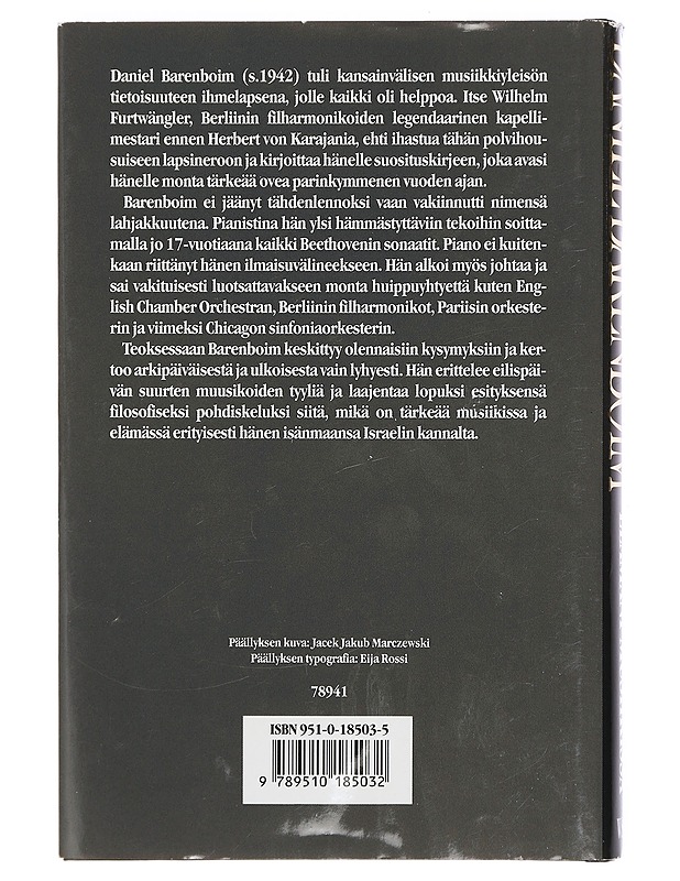 Daniel Barenboim : elämäni musiikissa - Barenboim, Daniel - Elämäkerrat ja muistelmat - 10105401820 - 1