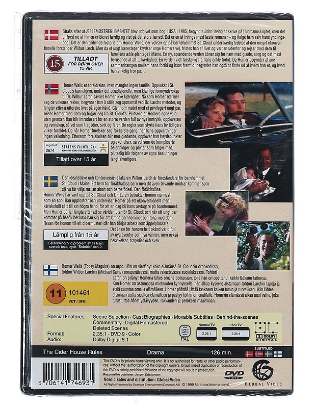 The Cider House Rules - DVD - DVD-elokuvat - 10105401857 - 1